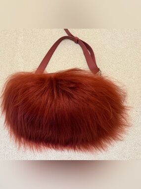 Icelandic designer, genuine Icelandic lamb fur and leather shoulder shaggy Bag
